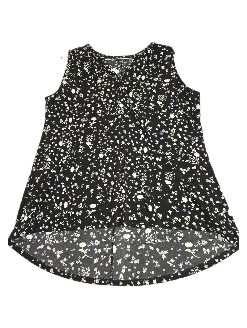 lane bryant 18 20 NWT Sleeveless Dark Floral Tunic High/Low Hem Cottage Core